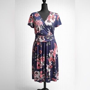 Ouges Floral Wrap Dress with Pockets – Size L